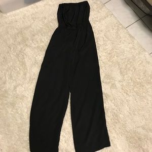 Black tube top jumpsuit
